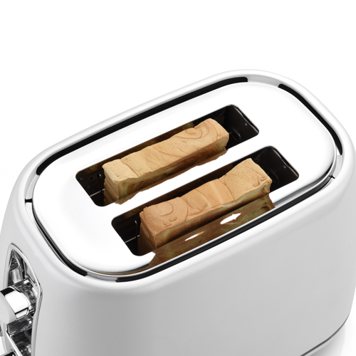 2片烤面包机不锈钢烤面包机，带6个面包罩，可设置超宽插槽