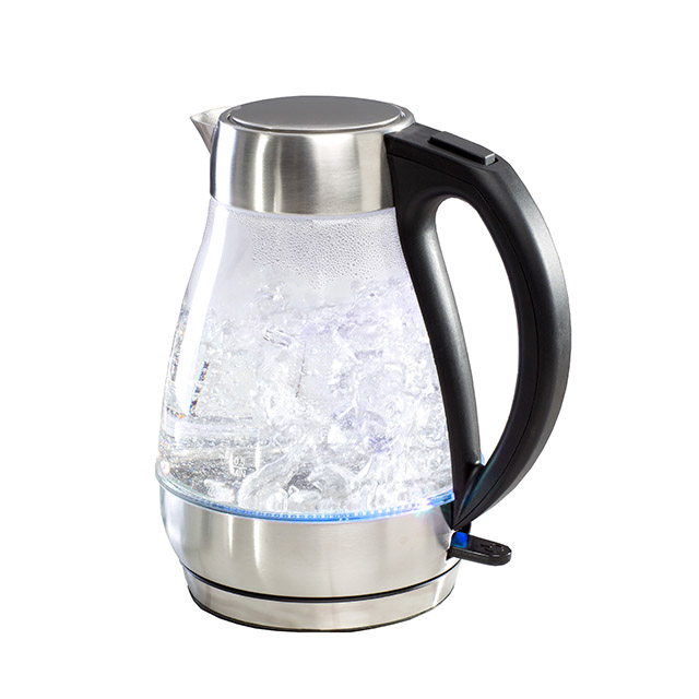 电水壶1.7升玻璃水水壶无绳电茶壶配LED皮带