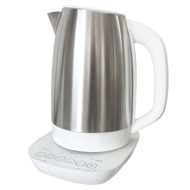 电水壶1.7升电动牛奶调制器不锈钢水壶多用途无绳数字水壶